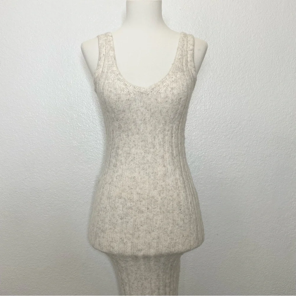 Cream ribbed knitted Sweater Dress Set - Picture 3 of 8